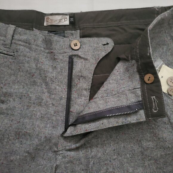 Oxford Lads Men’s Light Gray Chambray Cotton Linen Casual Basic Shorts Size 38 - Picture 4 of 11